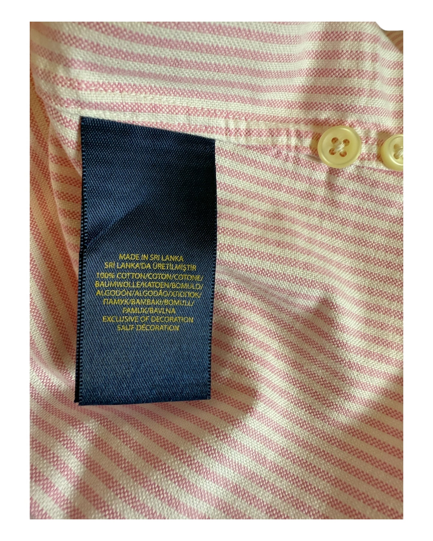 Polo Ralph Lauren Oxford Bluse rosa weiß gestreift Größe S