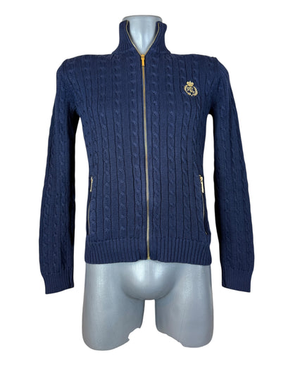 Polo Ralph Lauren Zopfmuster Strickjacke marineblau Größe S