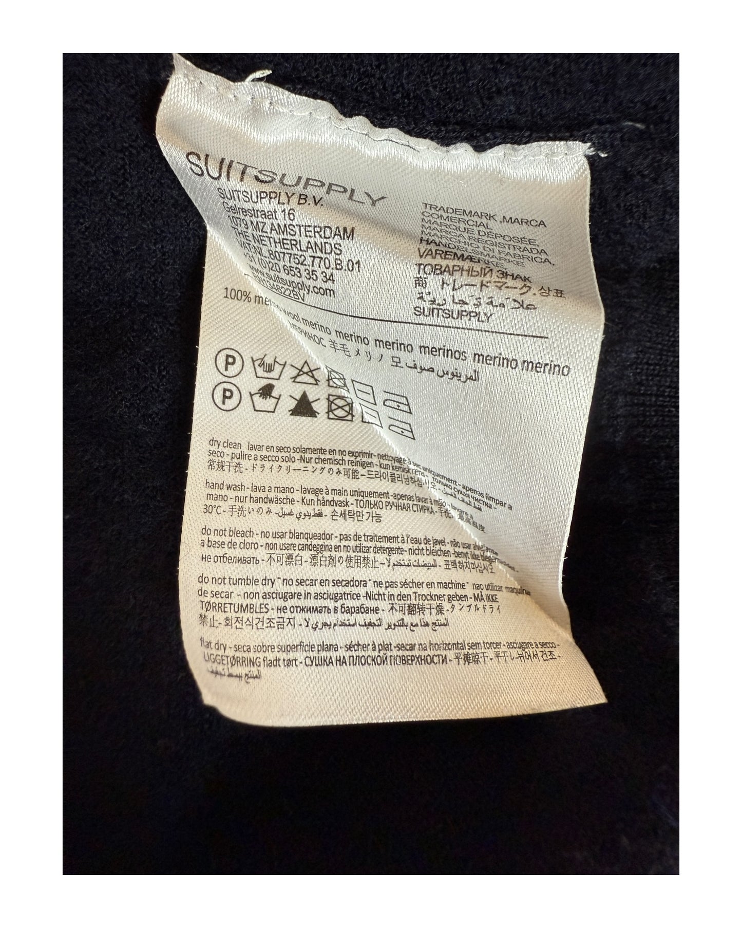 Suit Supply Pullover Merinowolle marineblau Größe M