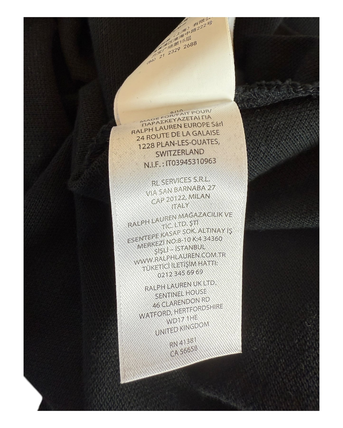 Polo Ralph Lauren langärmliges Poloshirt schwarz Größe L