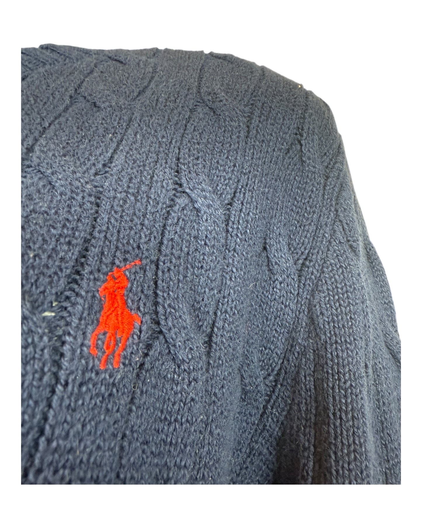 Polo Ralph Lauren Zopfmuster Pullover marineblau Größe M