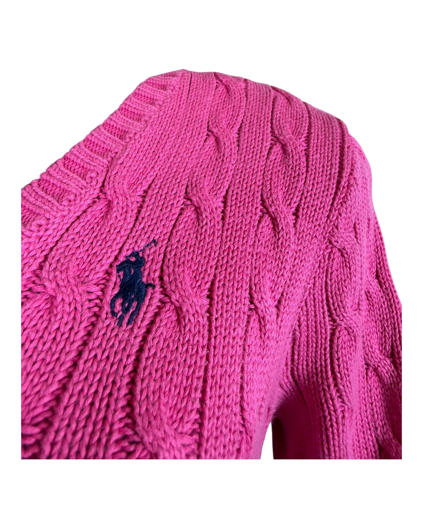Polo Ralph Lauren Zopfmuster Pullover pink Größe M