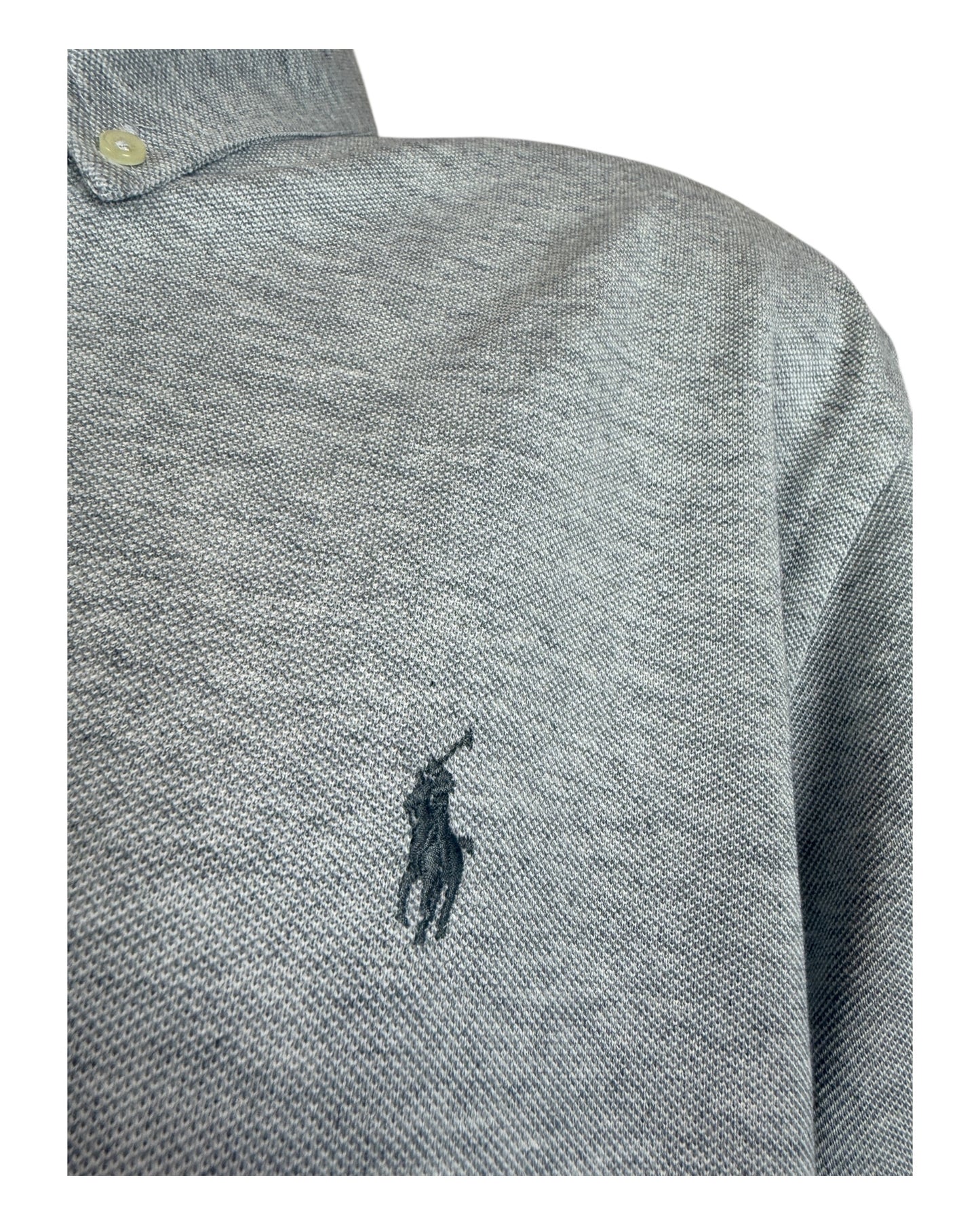 Polo Ralph Lauren Knit Oxfordhemd grau Größe L
