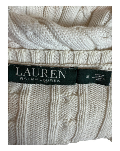 Polo Ralph Lauren Zopfmuster Pullover weiß Größe M