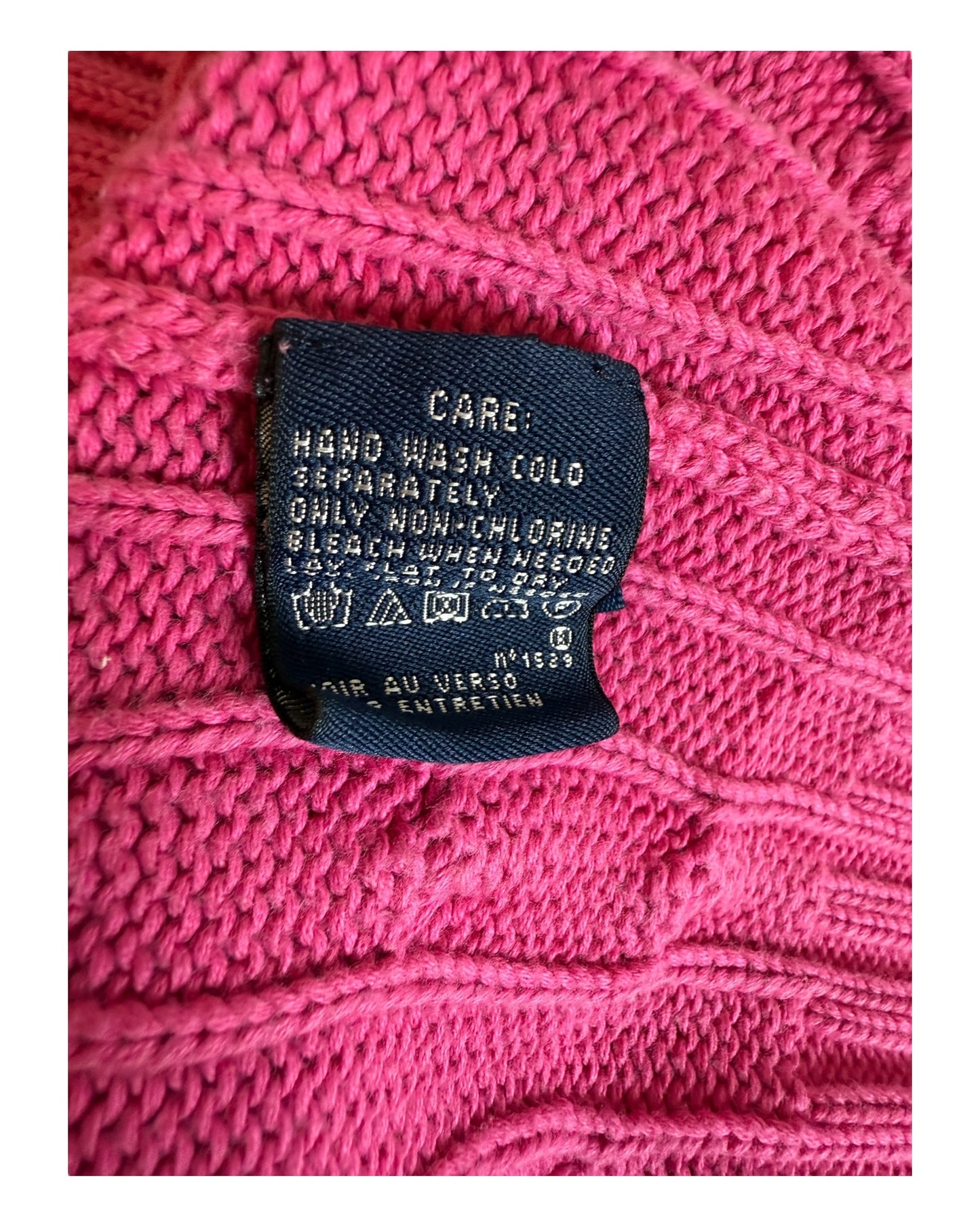 Polo Ralph Lauren Zopfmuster Pullover pink Größe M