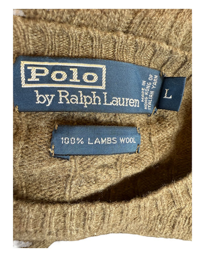 Polo by Ralph Lauren Zopfmuster Pullover braun Größe L
