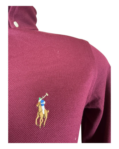Polo Ralph Lauren Knit Oxford Bluse bordeauxrot Größe S