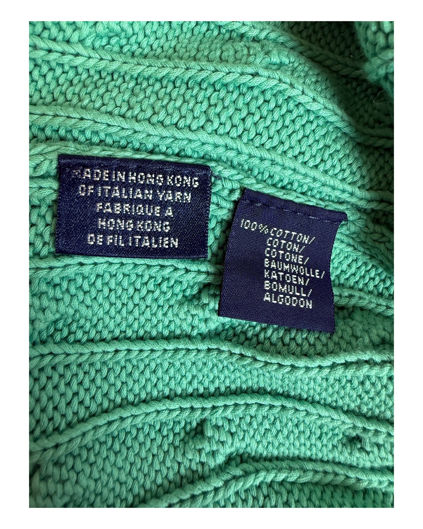 Polo Ralph Lauren Zopfmuster Pullover türkis Größe M