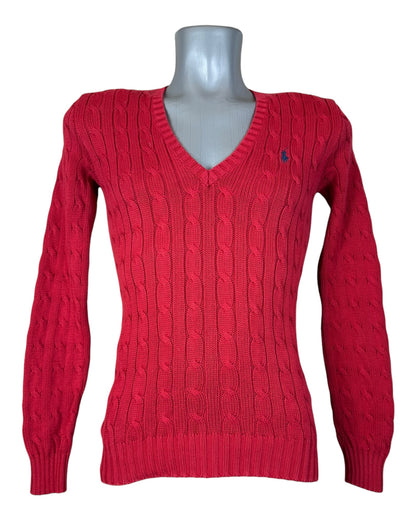 Polo Ralph Lauren Zopfmuster Pullover rot Größe S