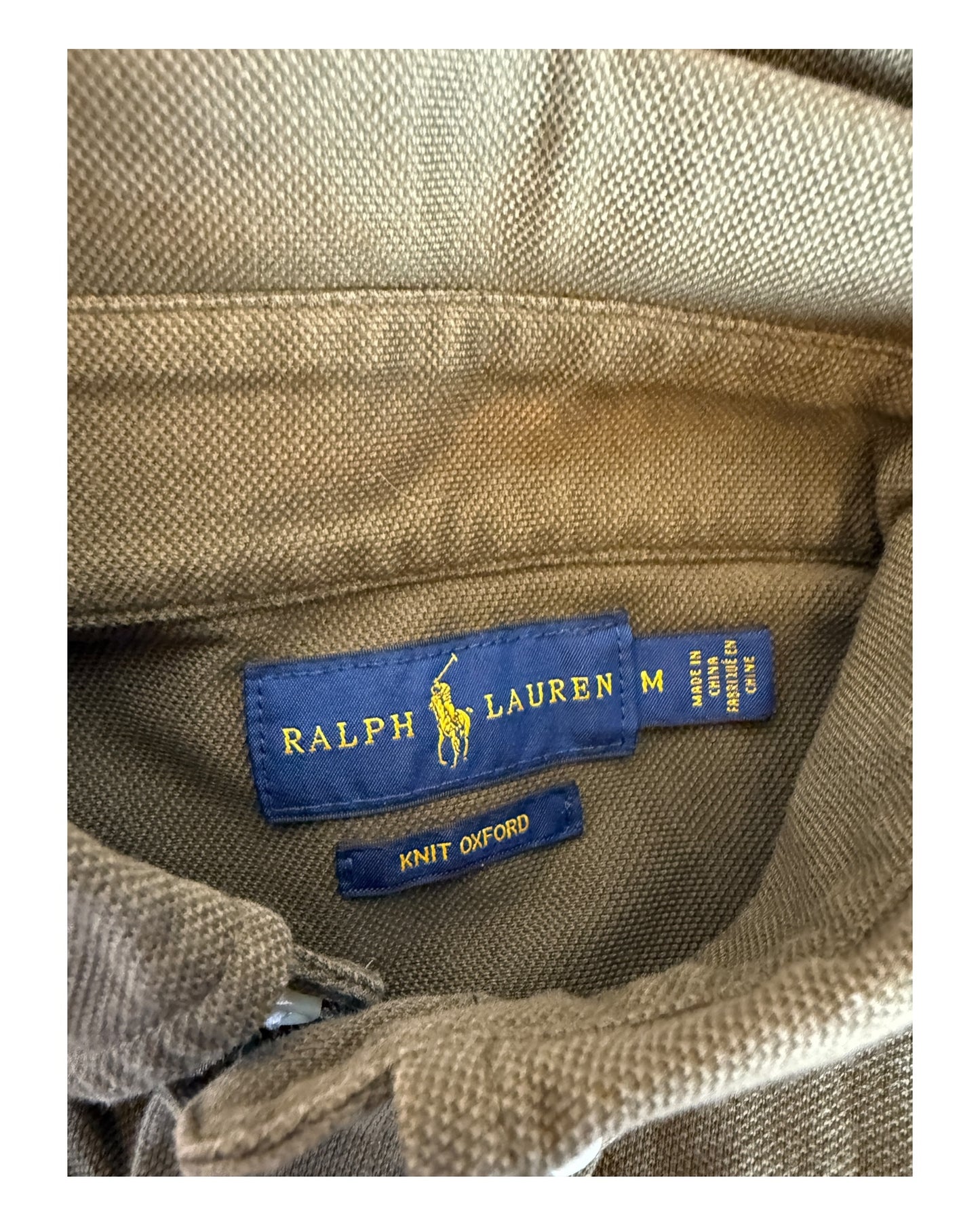 Polo Ralph Lauren Knit Oxfordhemd Bluse khaki Größe M