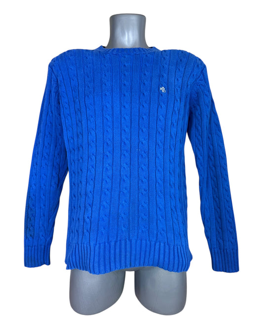 Polo Ralph Lauren Zopfmuster Pullover blau Größe S