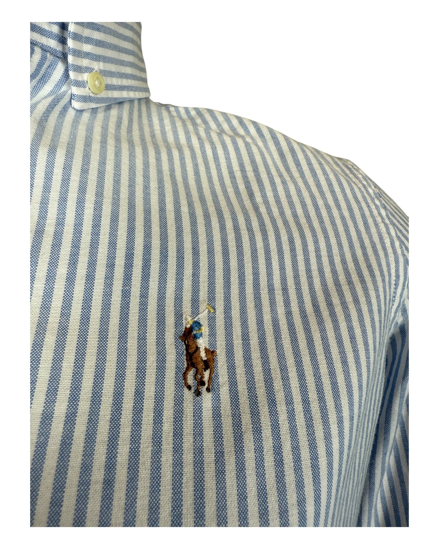 Polo Ralph Lauren Oxfordhemd Bluse hellblau weiß gestreift Größe M