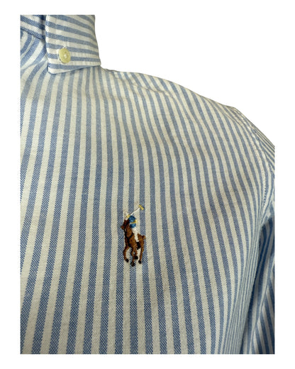 Polo Ralph Lauren Oxfordhemd Bluse hellblau weiß gestreift Größe M