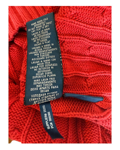 Polo Ralph Lauren Zopfmuster Pullover rot Größe S