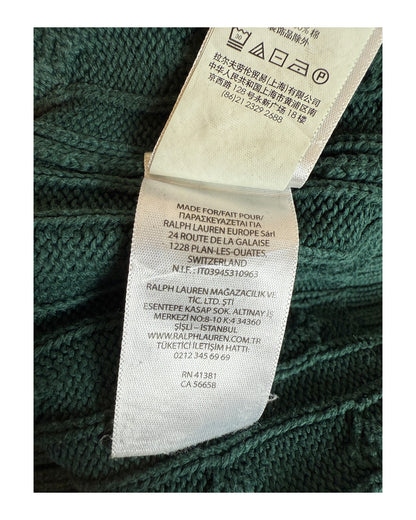 Polo Ralph Lauren Zopfmuster Pullover dunkelgrün Größe S