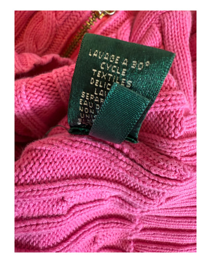 Polo Ralph Lauren Zopfmuster Strickjacke rosa Größe S