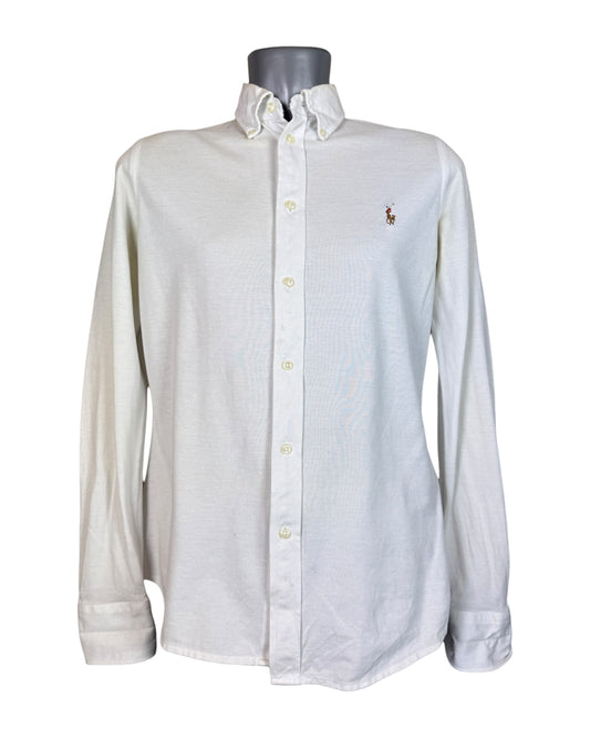 Polo Ralph Lauren Knit Oxford Bluse weiß Größe L