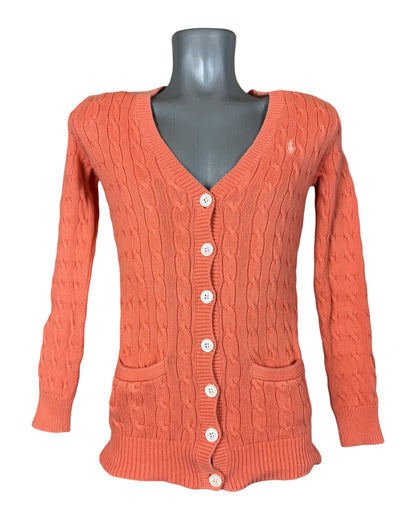 Polo Ralph Lauren Zopfmuster Cardigan orange Größe S