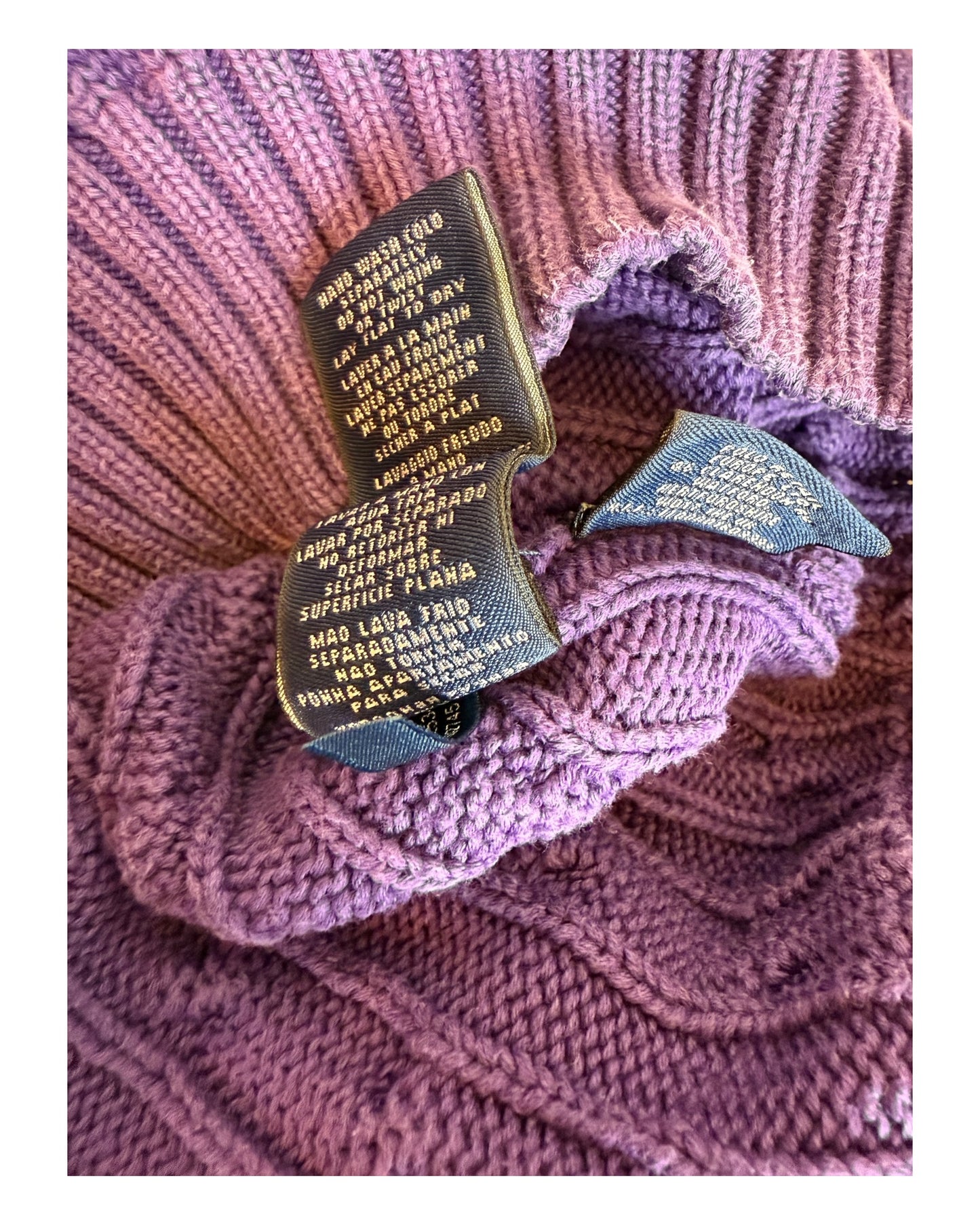 Polo Ralph Lauren Zopfmuster Pullover violett Größe S