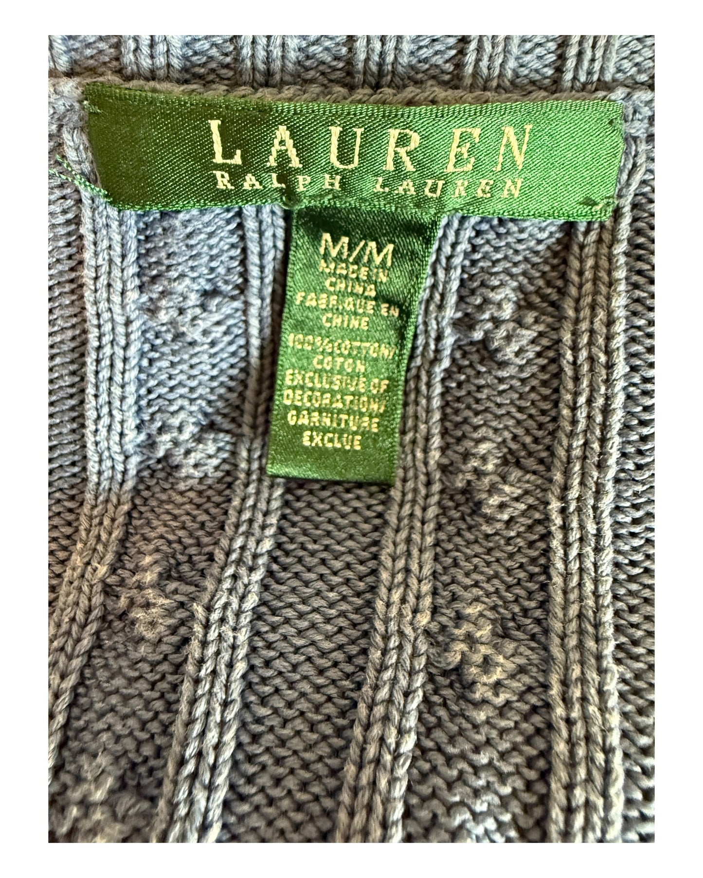 Polo Ralph Lauren Zopfmuster Pullover blau Größe M