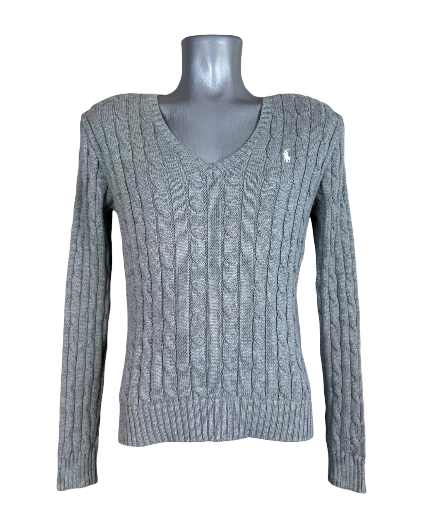 Polo Ralph Lauren Zopfmuster Pullover grau Größe M