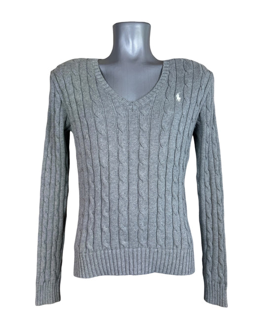Polo Ralph Lauren Zopfmuster Pullover grau Größe M