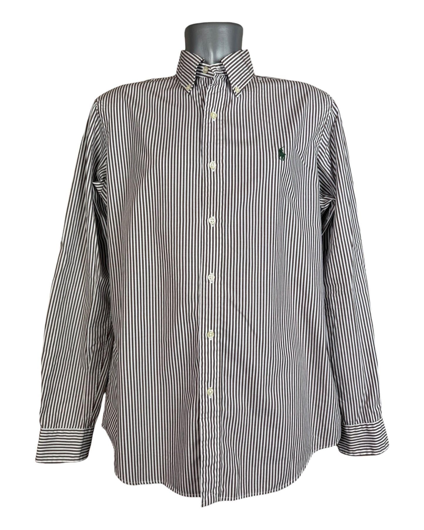 Polo Ralph Lauren Hemd braun weiß gestreift Größe M