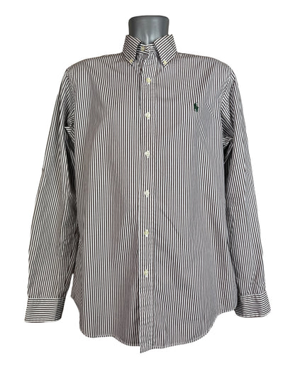 Polo Ralph Lauren Hemd braun weiß gestreift Größe M