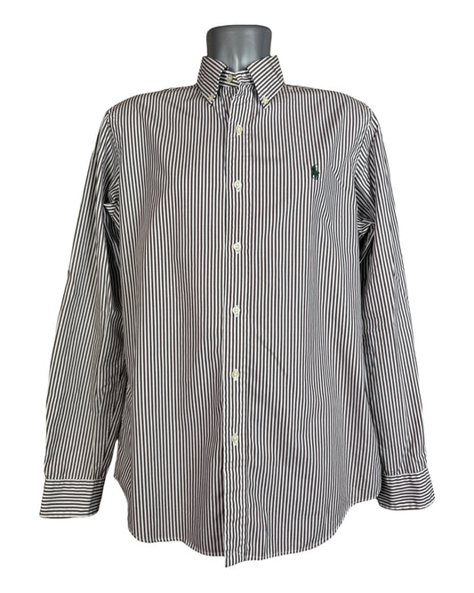 Polo Ralph Lauren Hemd braun weiß gestreift Größe M