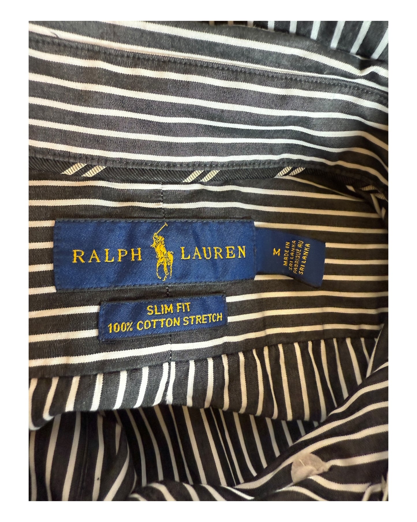 Polo Ralph Lauren Hemd schwarz weiß gestreift Größe M