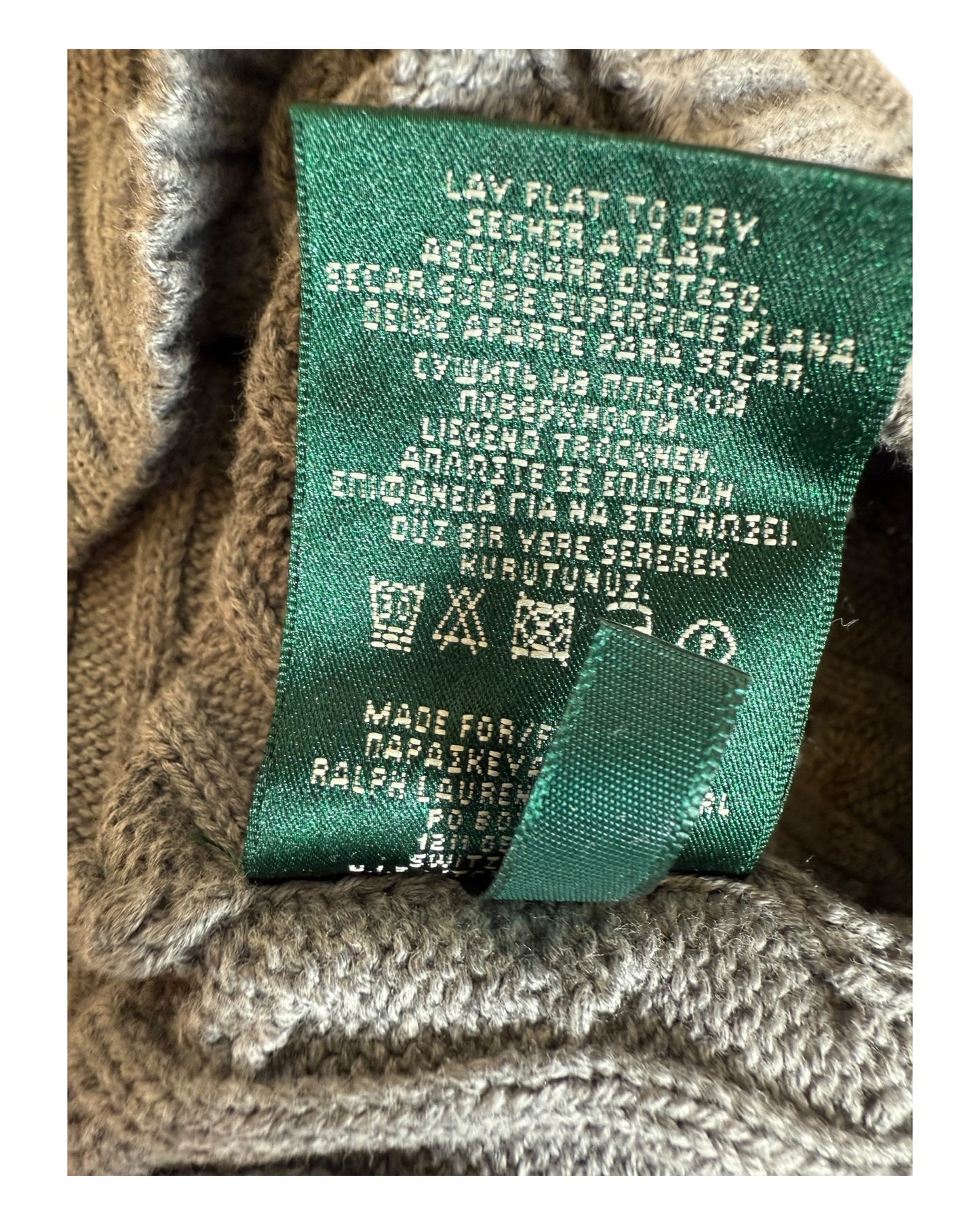 Polo Ralph Lauren Zopfmuster Pullover grau Größe M
