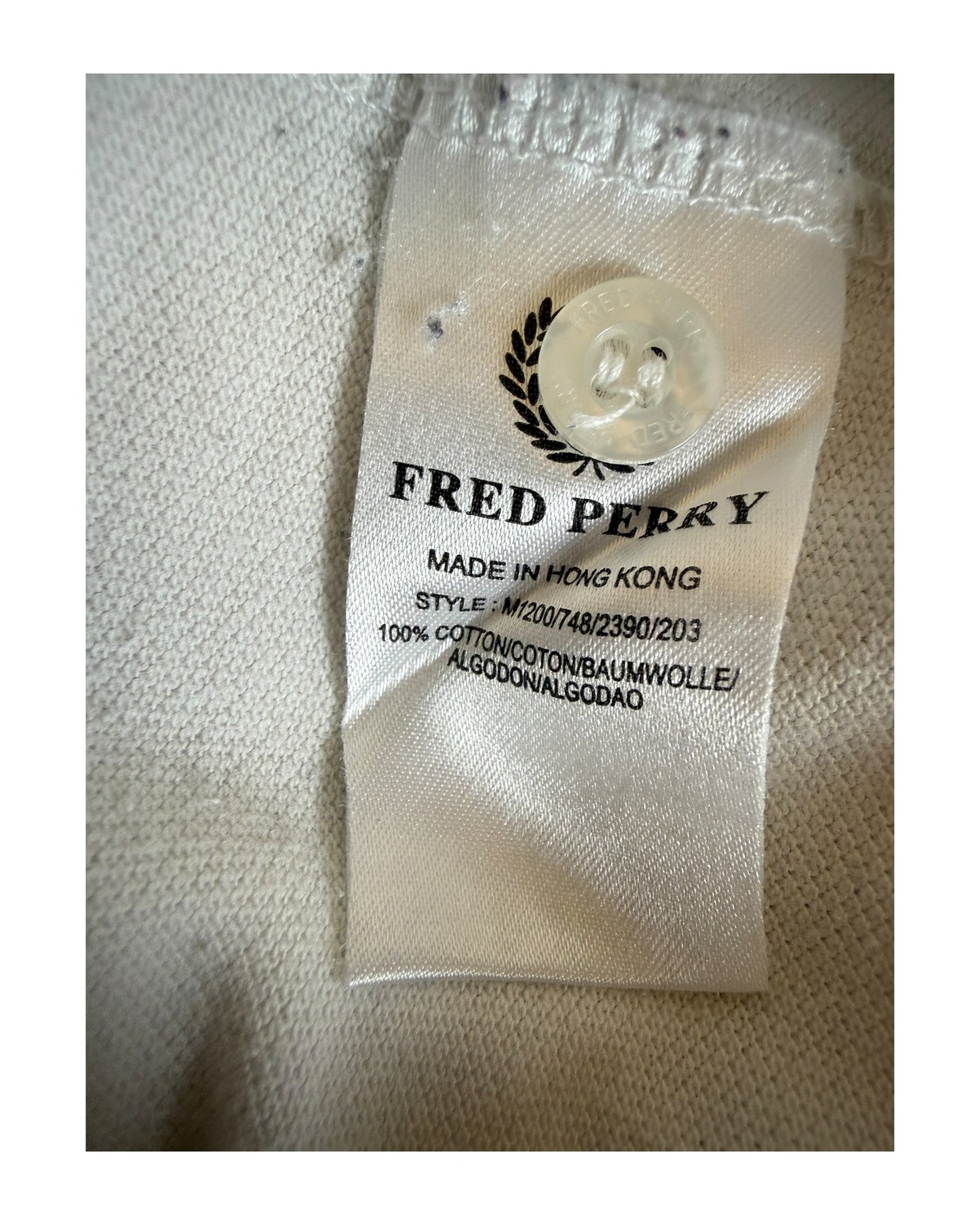 Fred Perry Poloshirt weiß Größe L