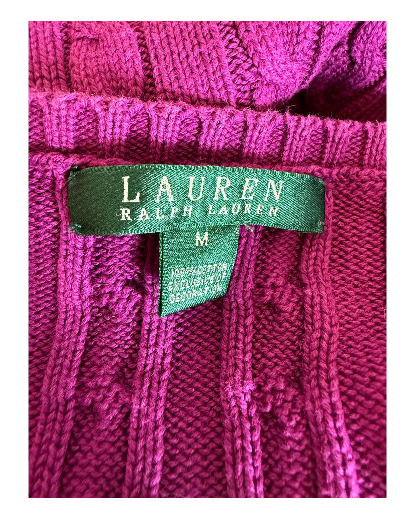 Polo Ralph Lauren Zopfmuster Pullover pink Größe M
