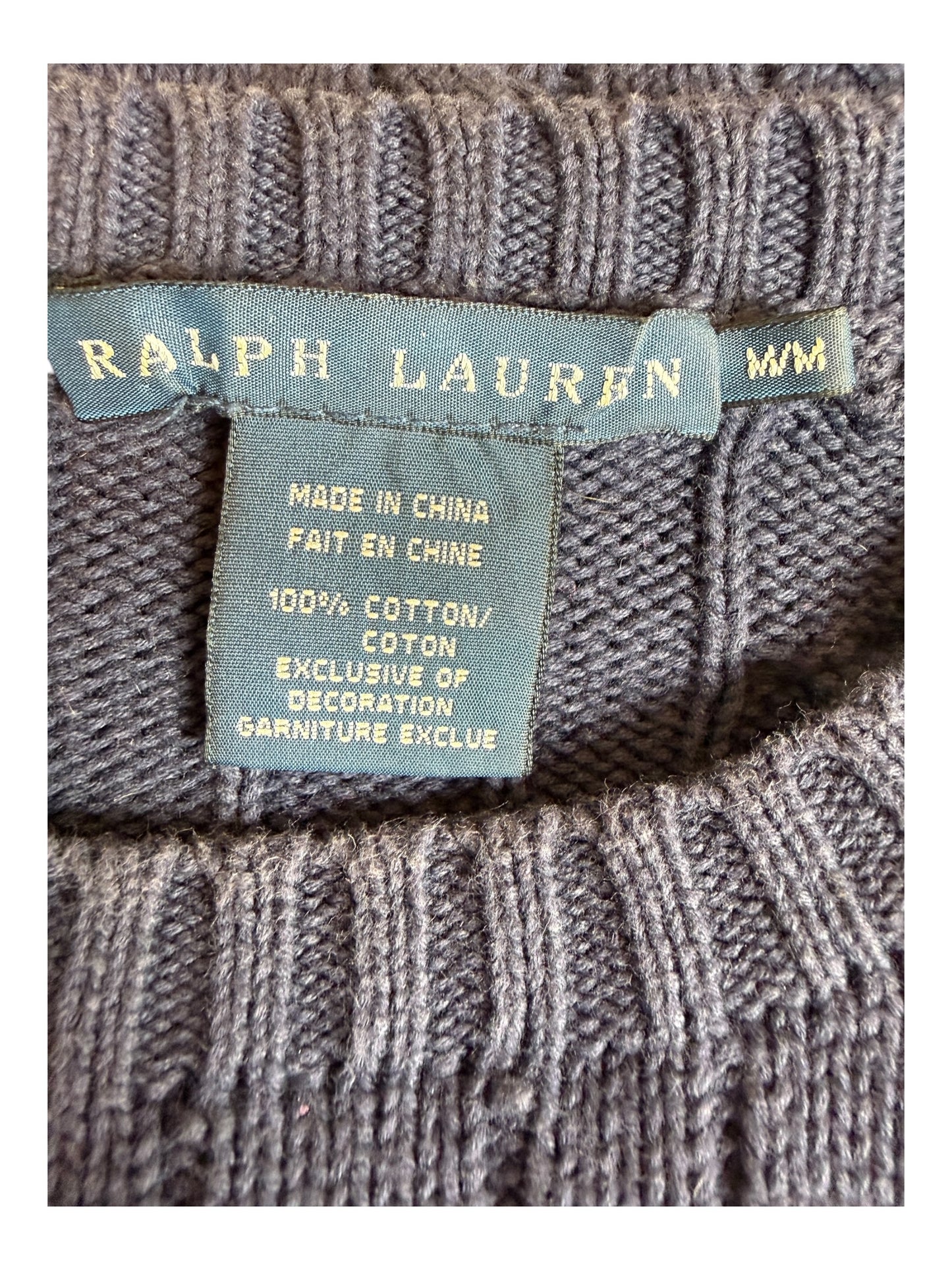 Polo Ralph Lauren Zopfmuster Pullover marineblau Größe M