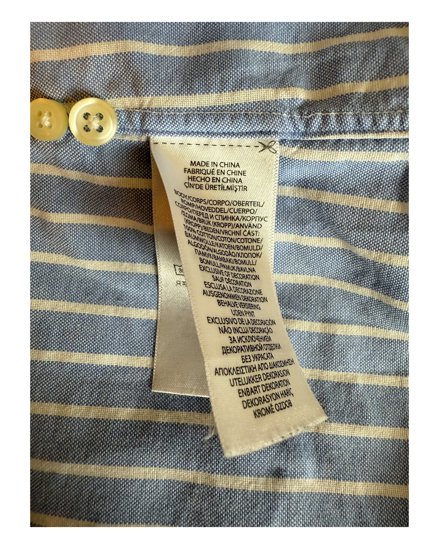 Polo Ralph Lauren Oxfordhemd hellblau weiß gestreift Größe M