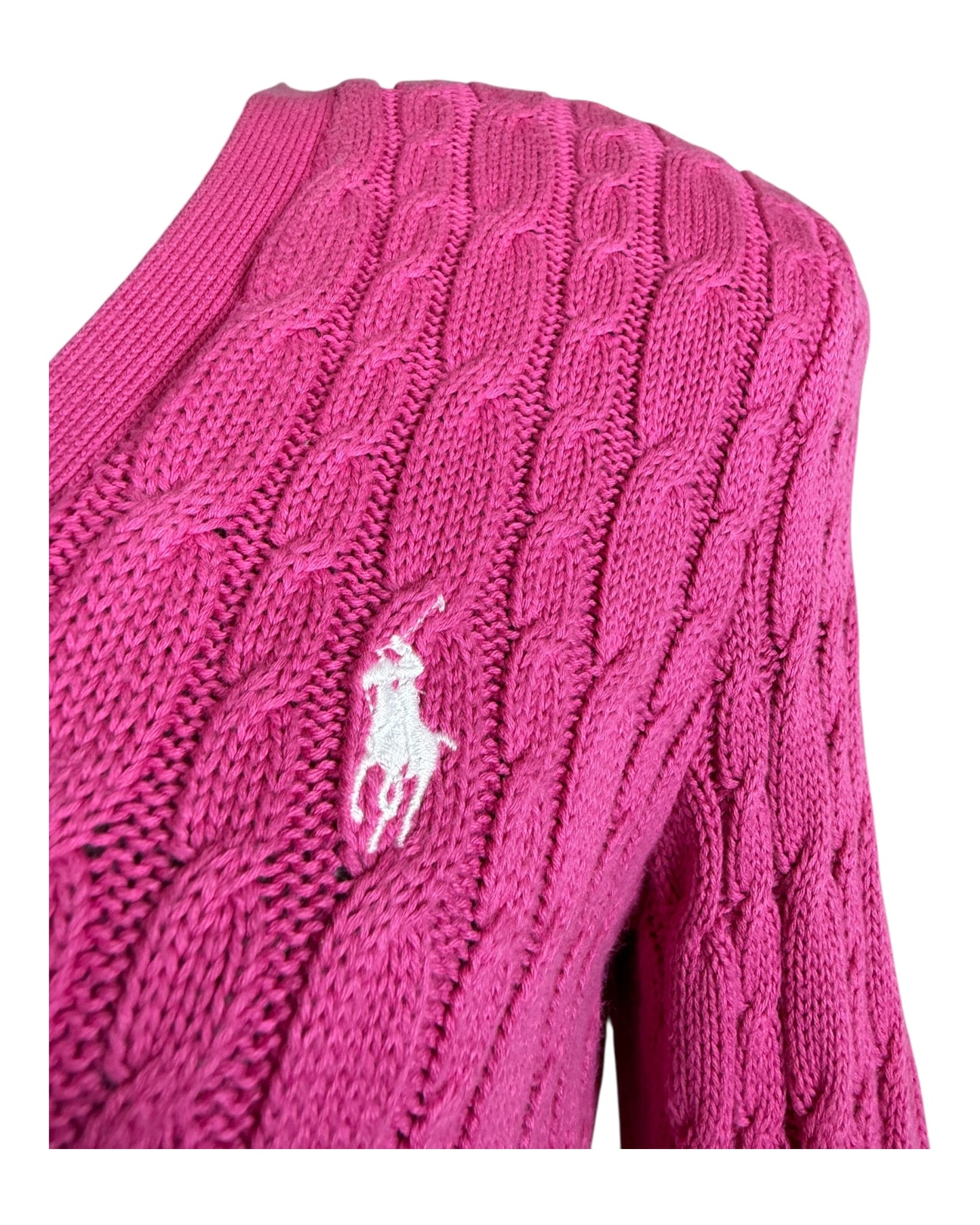Polo Ralph Lauren Zopfmuster Cardigan pink Größe M