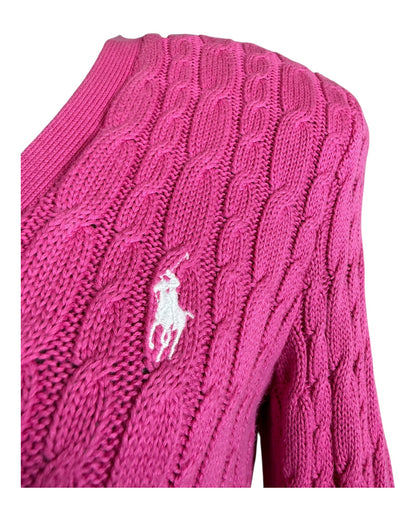 Polo Ralph Lauren Zopfmuster Cardigan pink Größe M