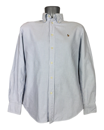 Polo Ralph Lauren Oxford Bluse hellblau weiß gestreift Größe M