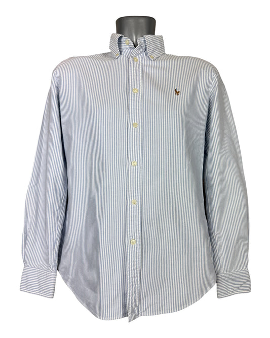 Polo Ralph Lauren Oxford Bluse hellblau weiß gestreift Größe M