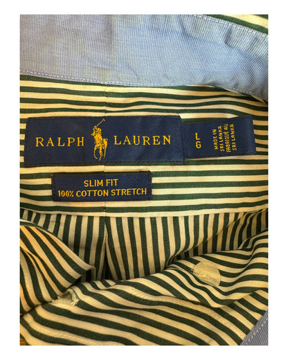 Polo Ralph Lauren Hemd grün weiß gestreift Größe L
