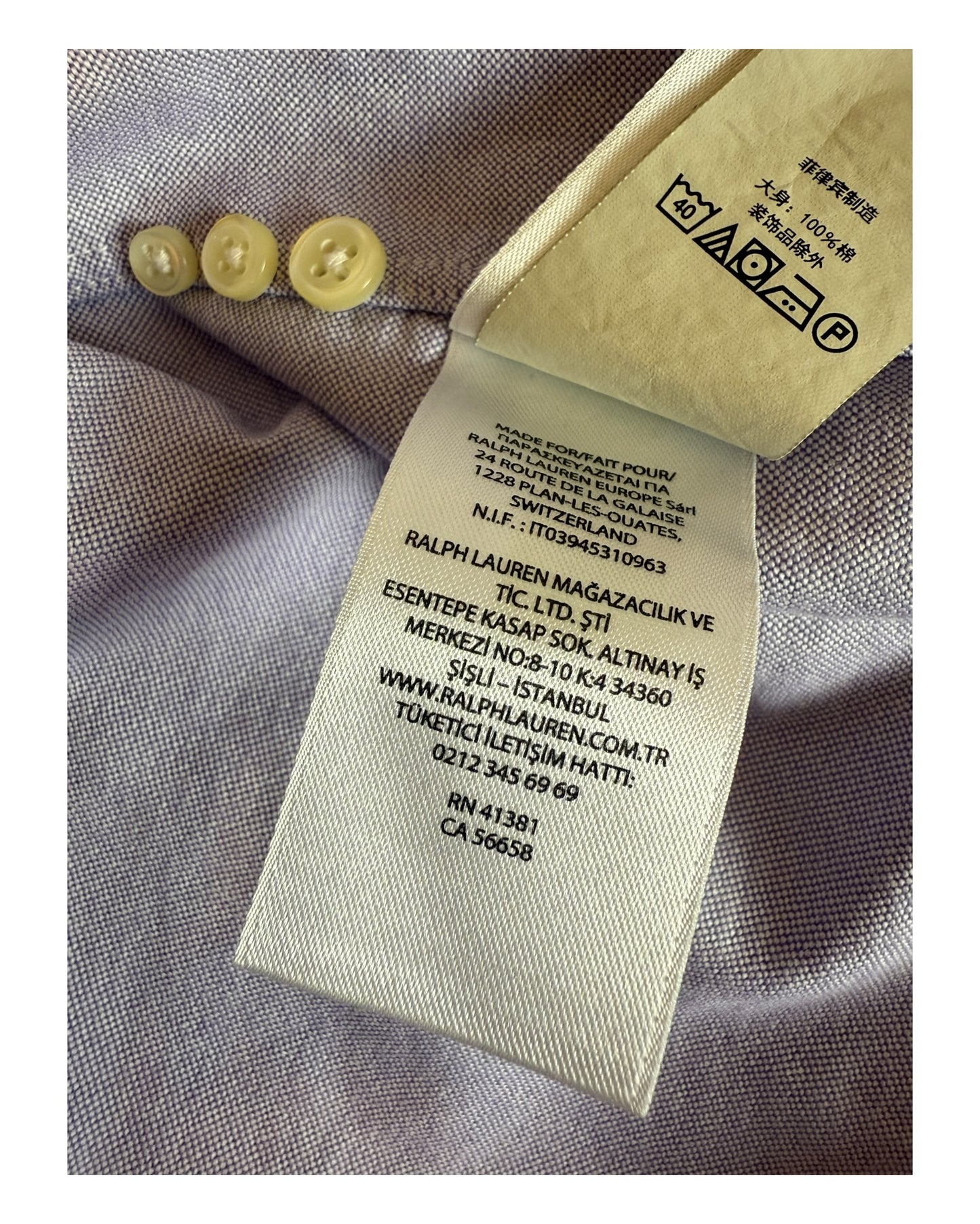 Polo Ralph Lauren Oxfordhemd flieder Größe M