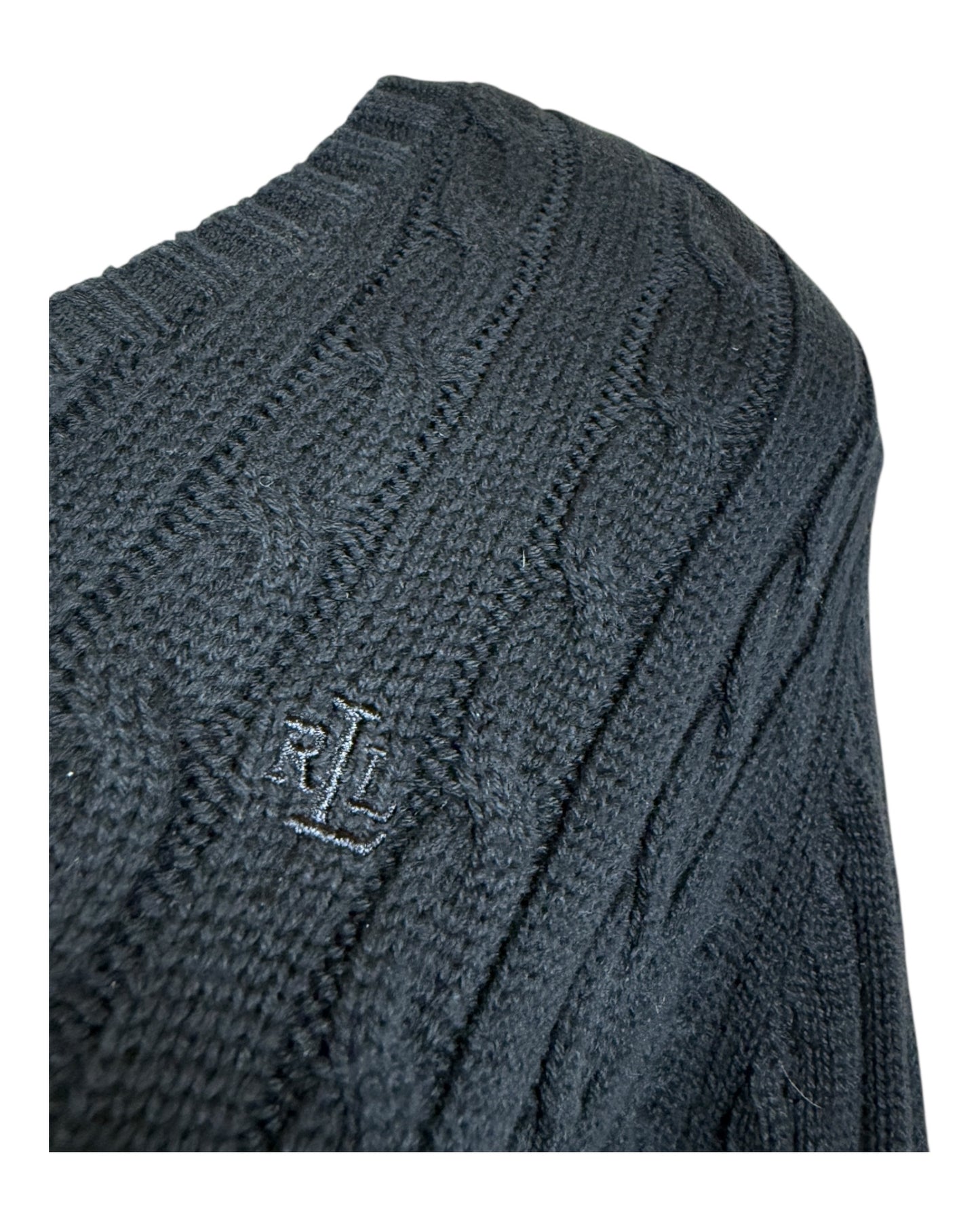 Polo Ralph Lauren Zopfmuster Pullover schwarz Größe S