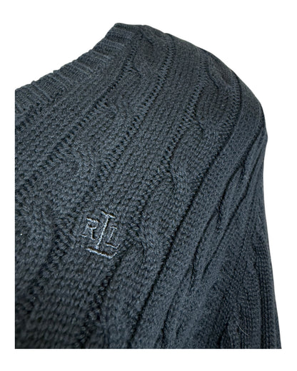 Polo Ralph Lauren Zopfmuster Pullover schwarz Größe S