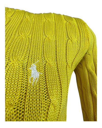 Polo Ralph Lauren Zopfmuster Cardigan gelb Größe S