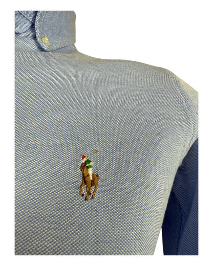 Polo Ralph Lauren Knit Oxford Bluse hellblau Größe S
