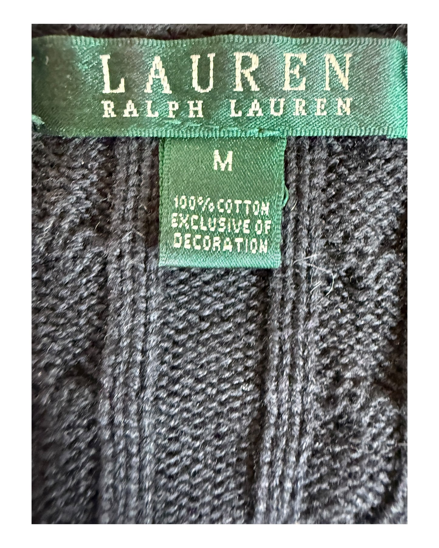 Polo Ralph Lauren Zopfmuster Pullover schwarz Größe M