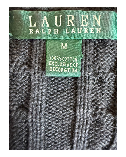 Polo Ralph Lauren Zopfmuster Pullover schwarz Größe M