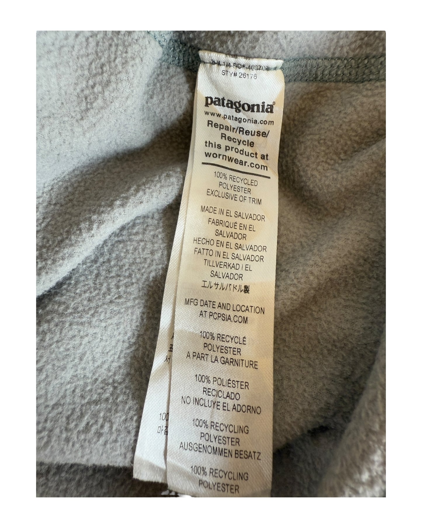 Patagonia Fleece Half Zip Pullover grau Größe L