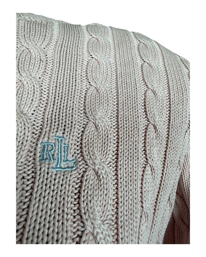 Polo Ralph Lauren Zopfmuster Pullover rosa Größe S