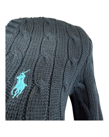 Polo Ralph Lauren Zopfmuster Pullover schwarz Größe S